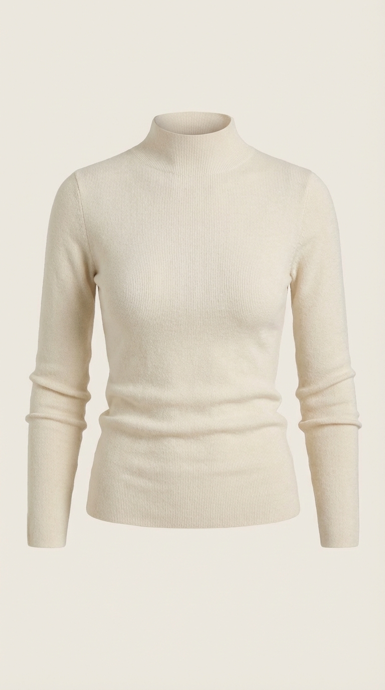 Maglia Donna a Collo Alto in Misto Cotone