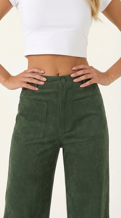 Pantaloni Donna in Velluto a Coste Ampi