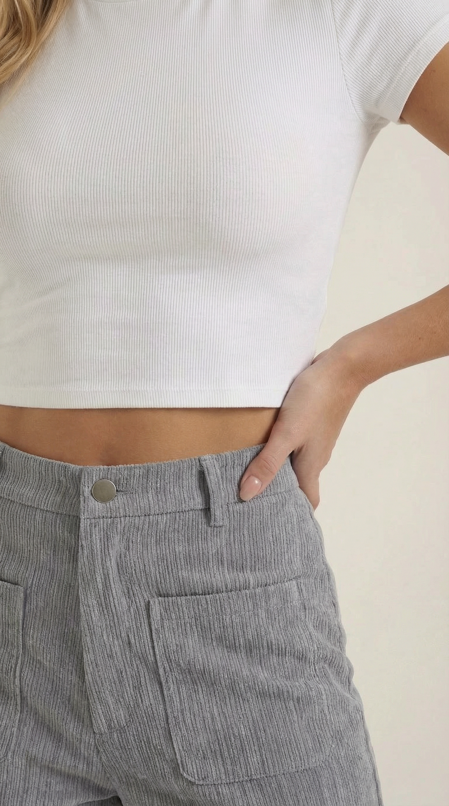 Pantaloni Donna in Velluto a Coste Ampi