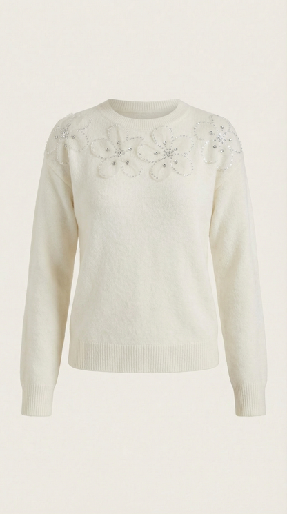 Maglione Donna con Perle e Strass