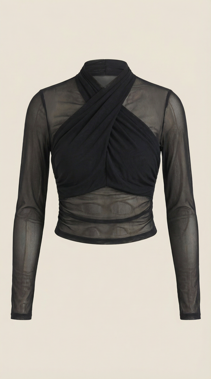 Top Donna in Rete con Fronte Incrociato