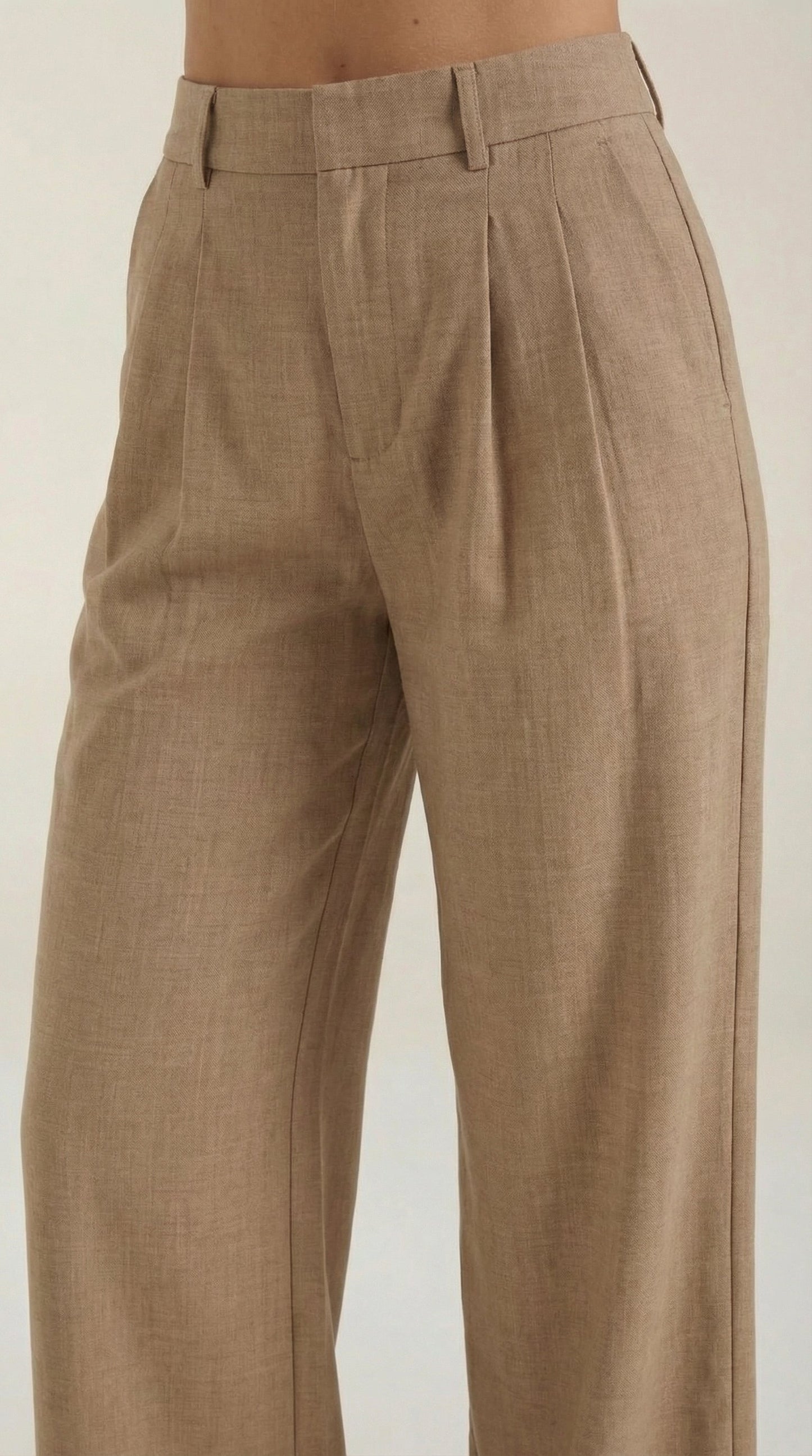 Pantaloni Donna Plissettati a Vita Alta