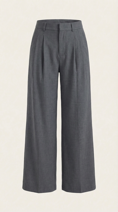 Pantaloni Donna Plissettati a Vita Alta