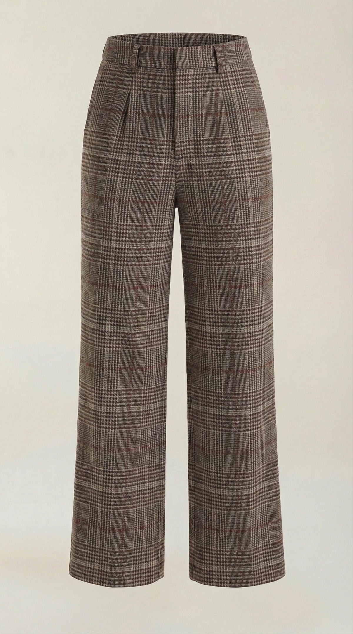 Pantaloni Donna a Quadri a Gamba Larga