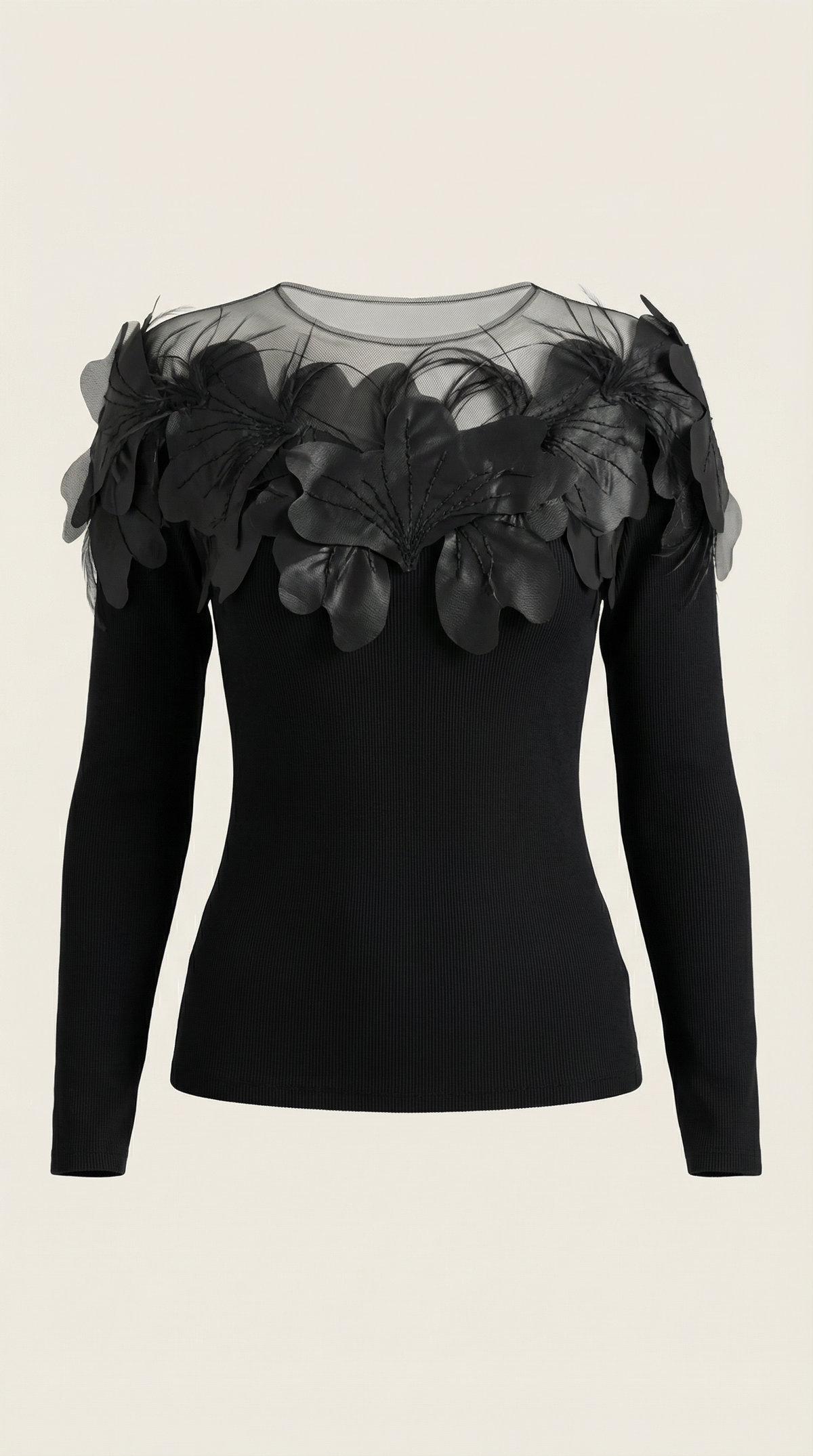 Maglione Donna con Colletto di Piume