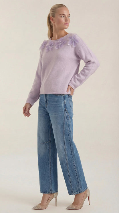 Maglione Donna con Perle e Strass