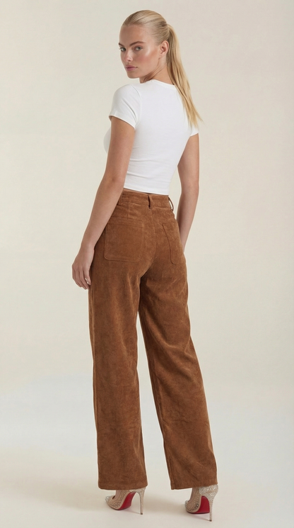 Pantaloni Donna in Velluto a Coste Ampi