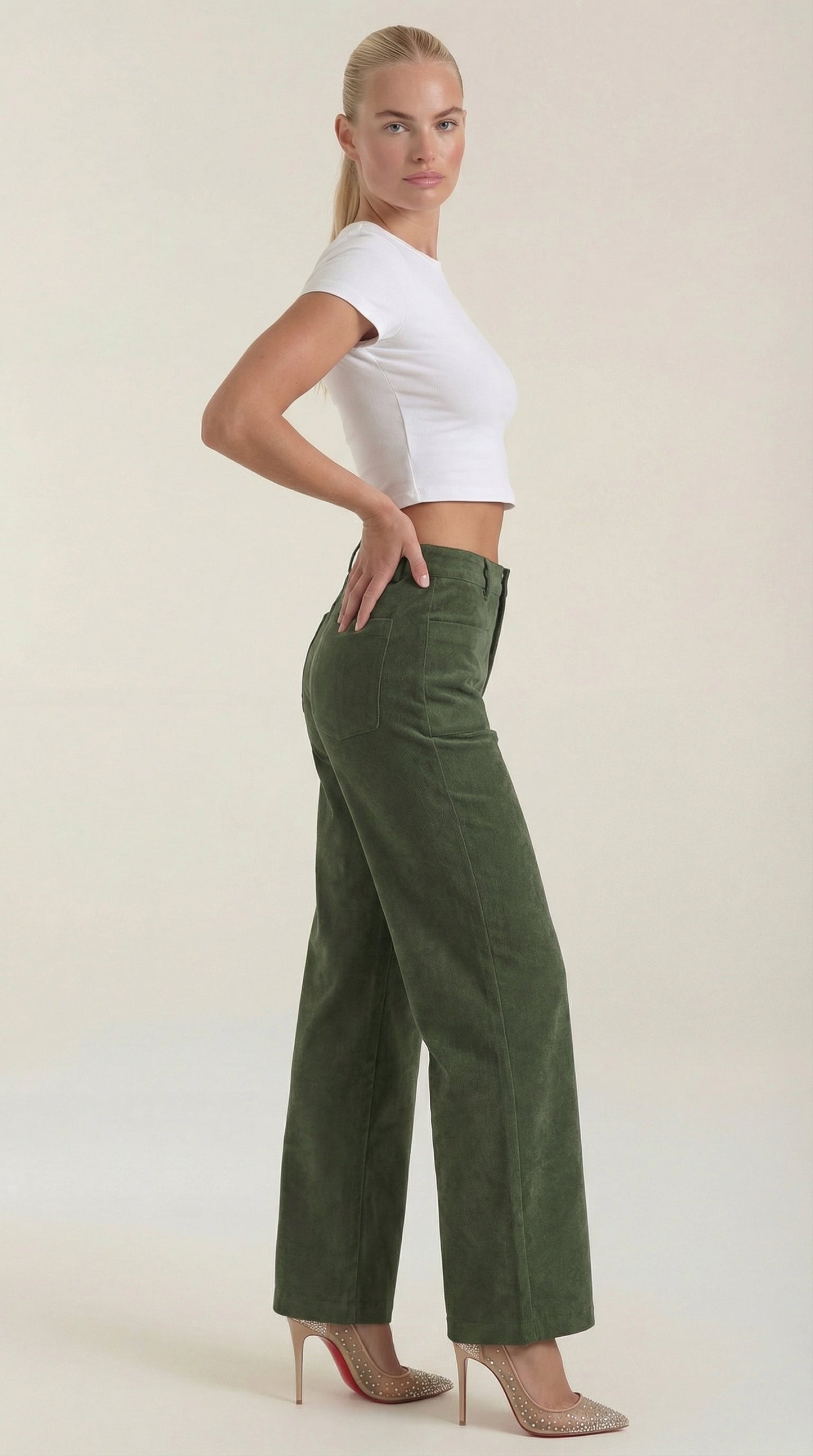 Pantaloni Donna in Velluto a Coste Ampi