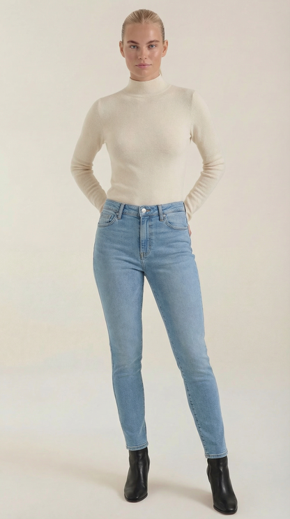 Maglia Donna a Collo Alto in Misto Cotone