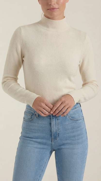 Maglia Donna a Collo Alto in Misto Cotone