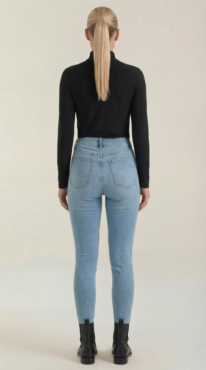 Maglia Donna a Collo Alto in Misto Cotone