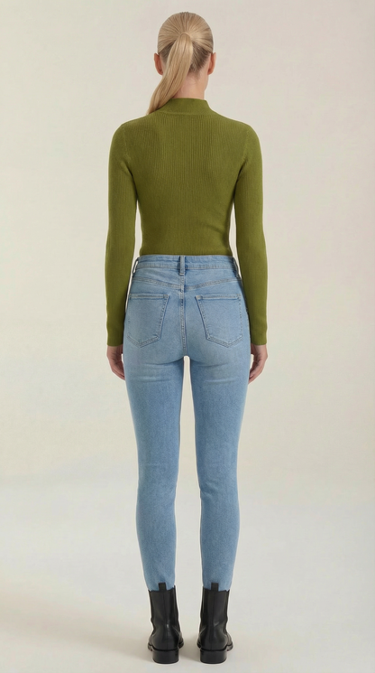 Maglia Donna a Collo Alto in Misto Cotone