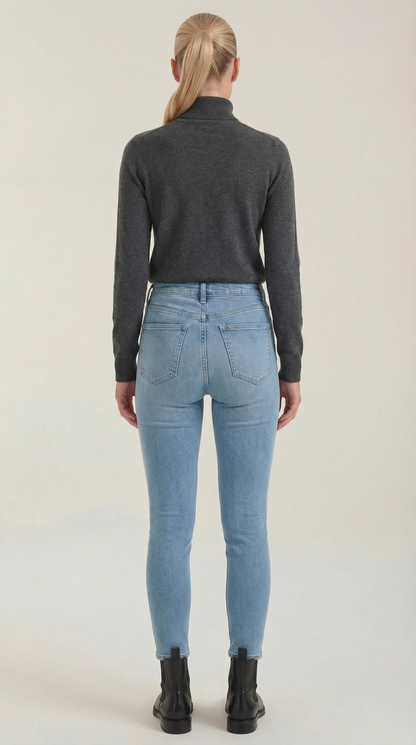 Maglia Donna a Collo Alto in Misto Cotone