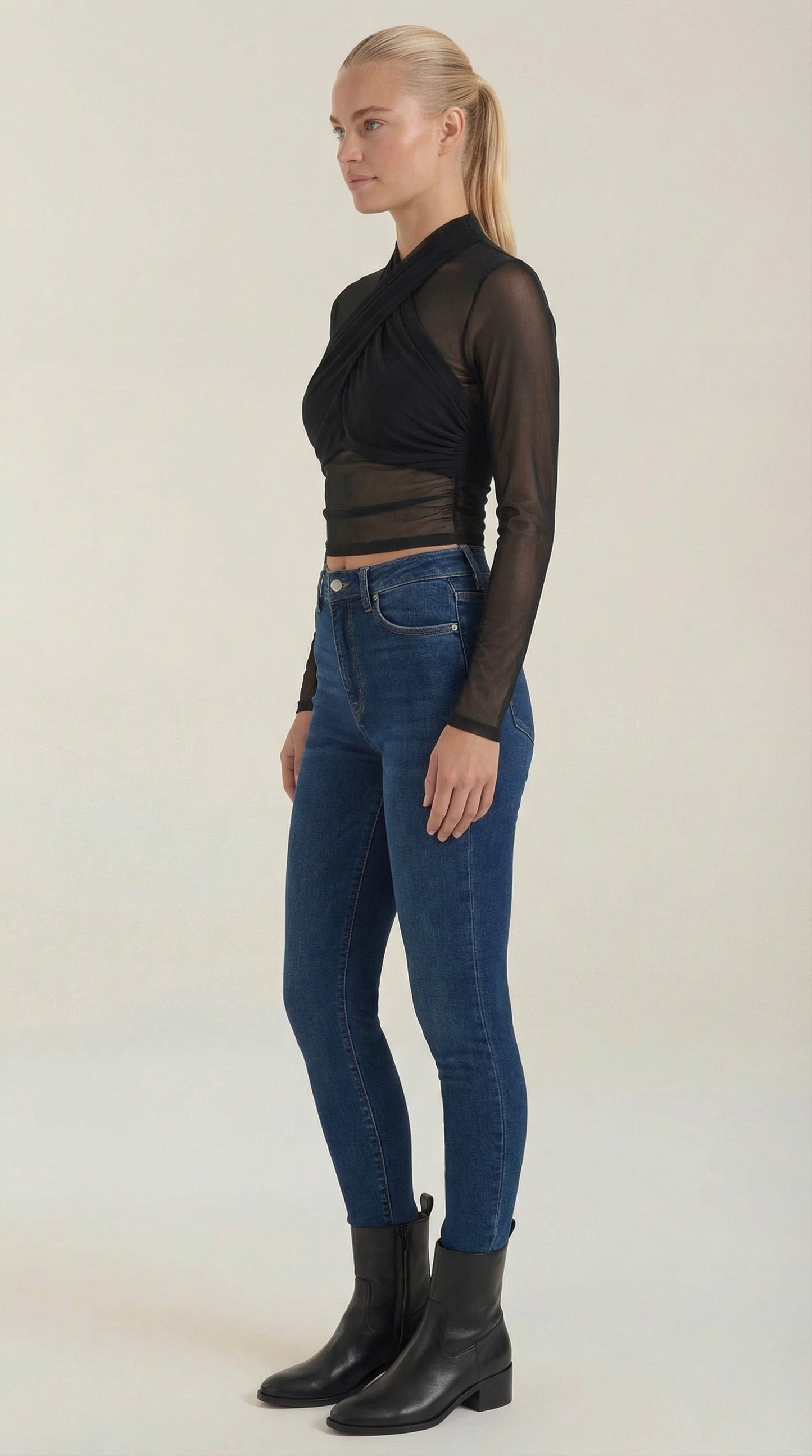 Top Donna in Rete con Fronte Incrociato
