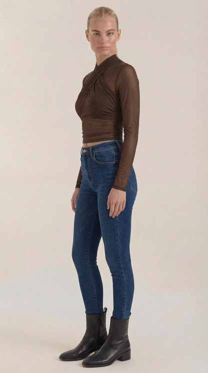 Top Donna in Rete con Fronte Incrociato