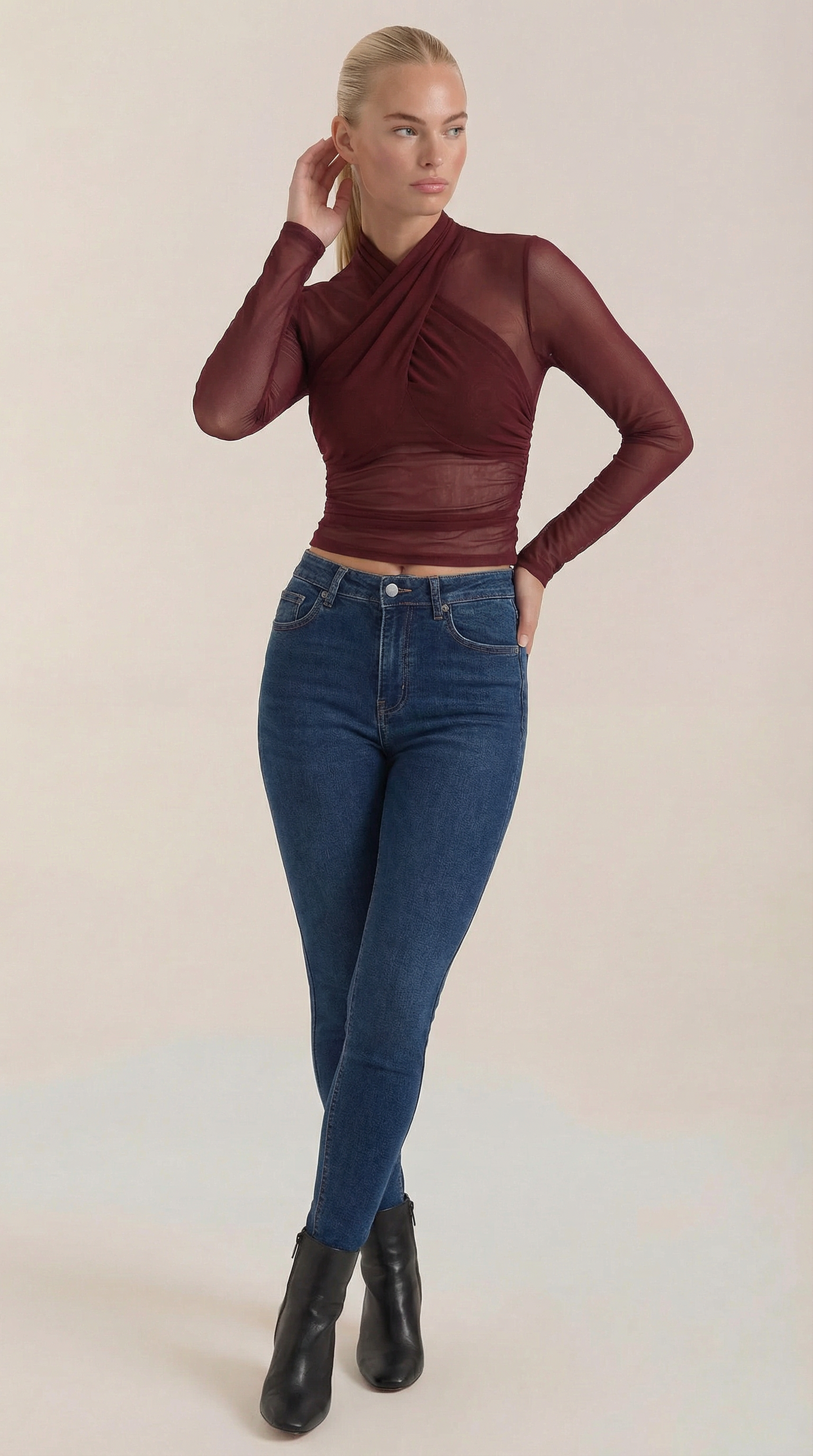 Top Donna in Rete con Fronte Incrociato