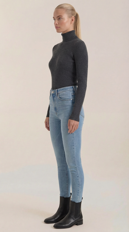 Maglia Donna a Collo Alto in Misto Cotone