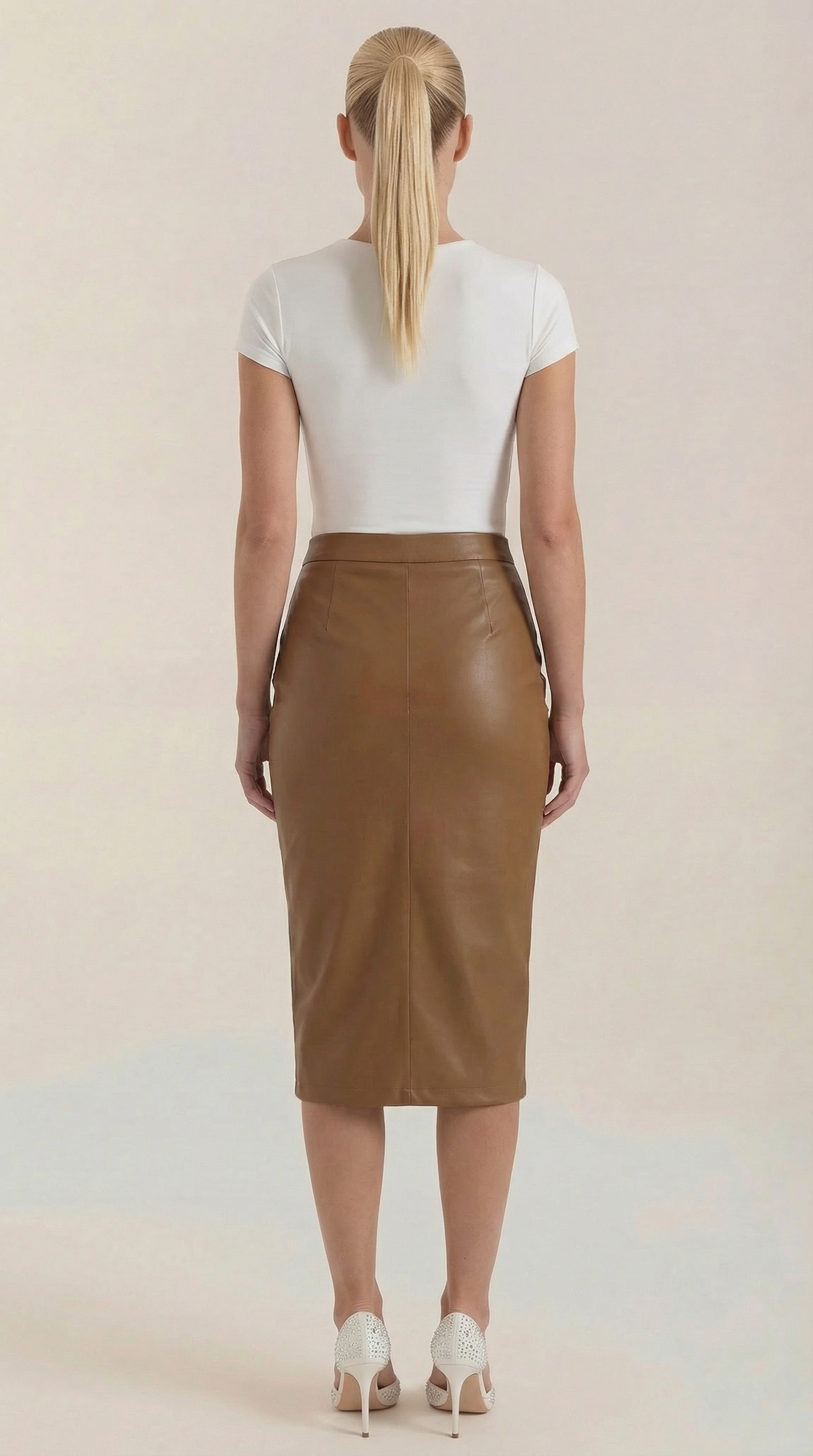 Gonna Midi Donna Drappeggiata con Spacco Frontale