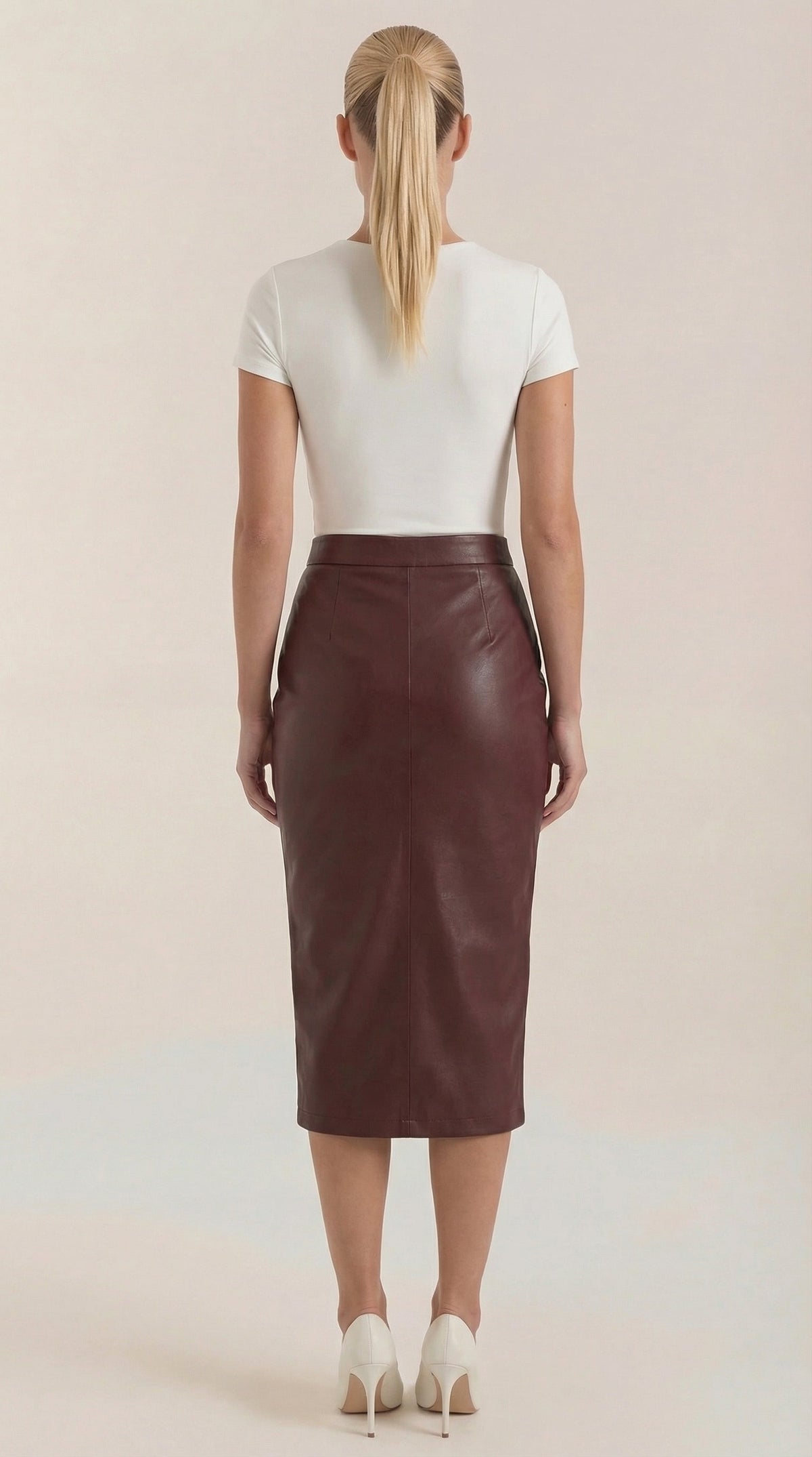 Gonna Midi Donna Drappeggiata con Spacco Frontale