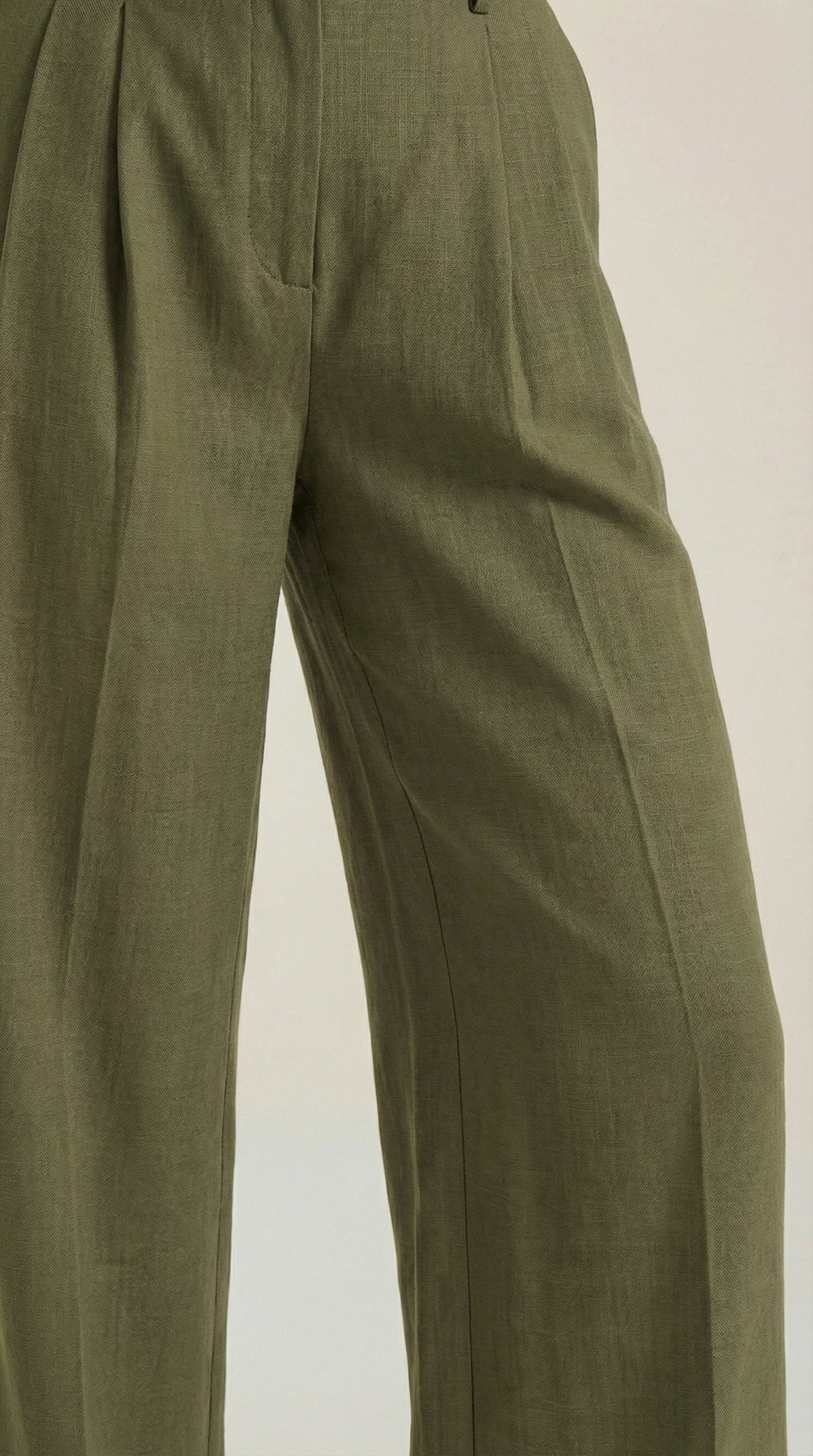 Pantaloni Donna Plissettati a Vita Alta