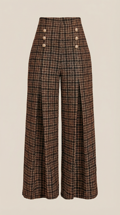 Pantaloni a Palazzo Donna a Quadri