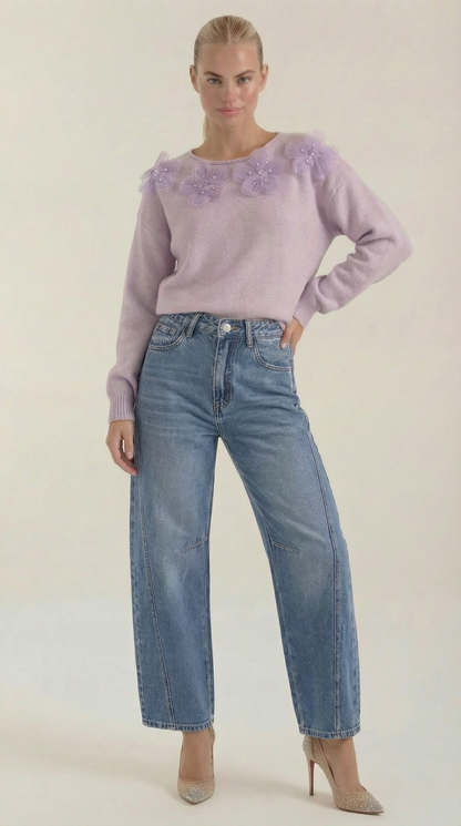 Maglione Donna con Perle e Strass