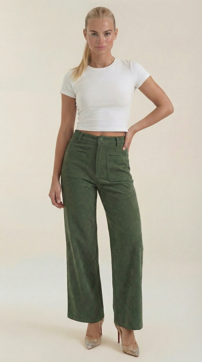 Pantaloni Donna in Velluto a Coste Ampi