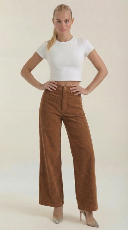 Pantaloni Donna in Velluto a Coste Ampi
