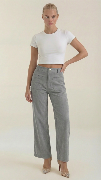 Pantaloni Donna in Velluto a Coste Ampi