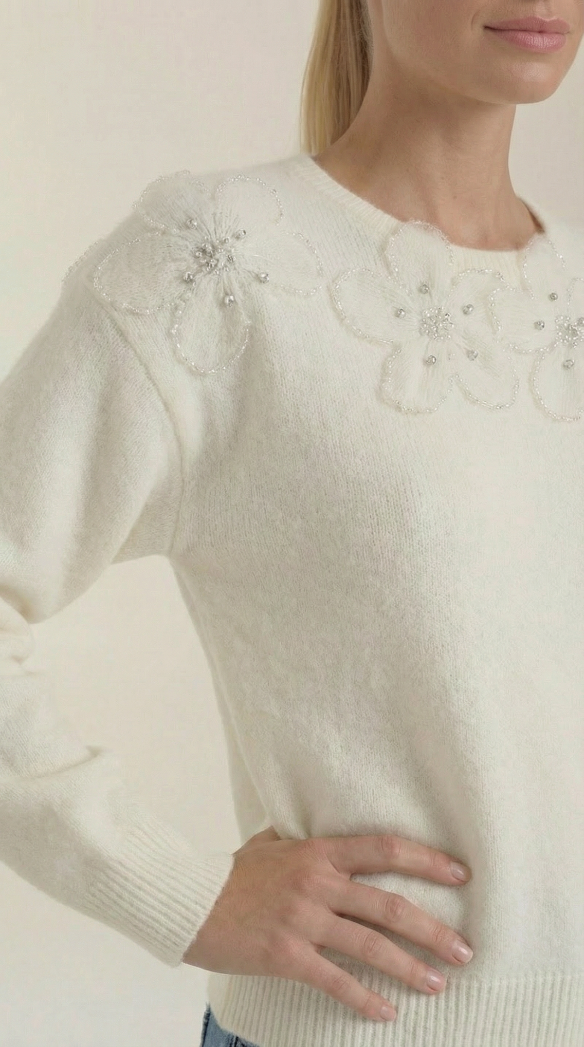 Maglione Donna con Perle e Strass