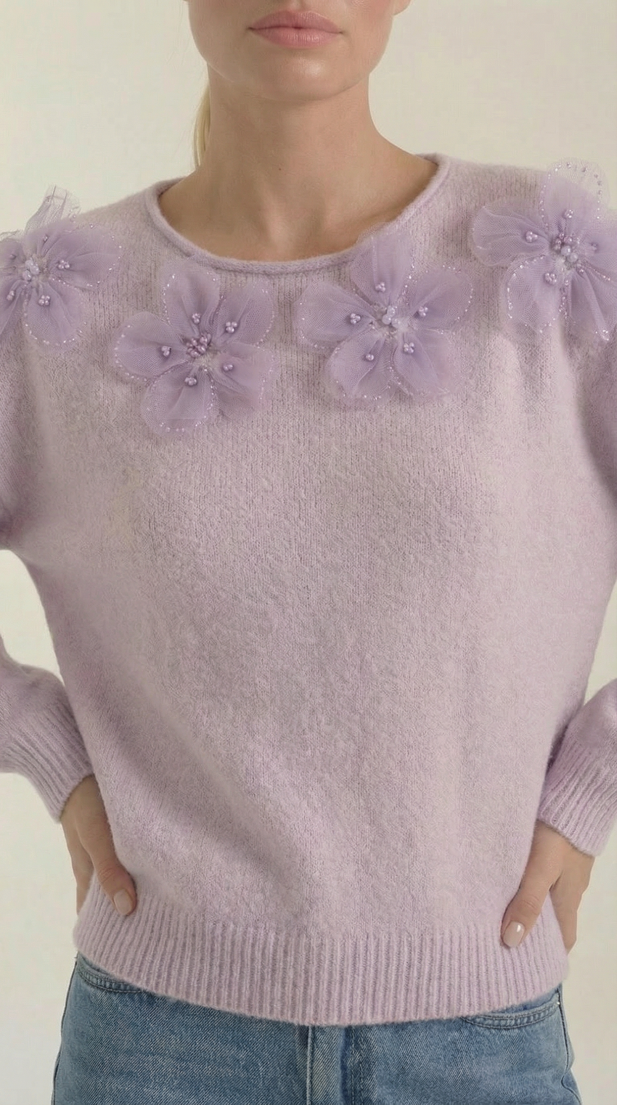 Maglione Donna con Perle e Strass