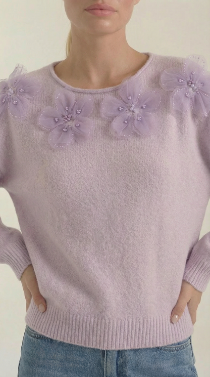 Maglione Donna con Perle e Strass