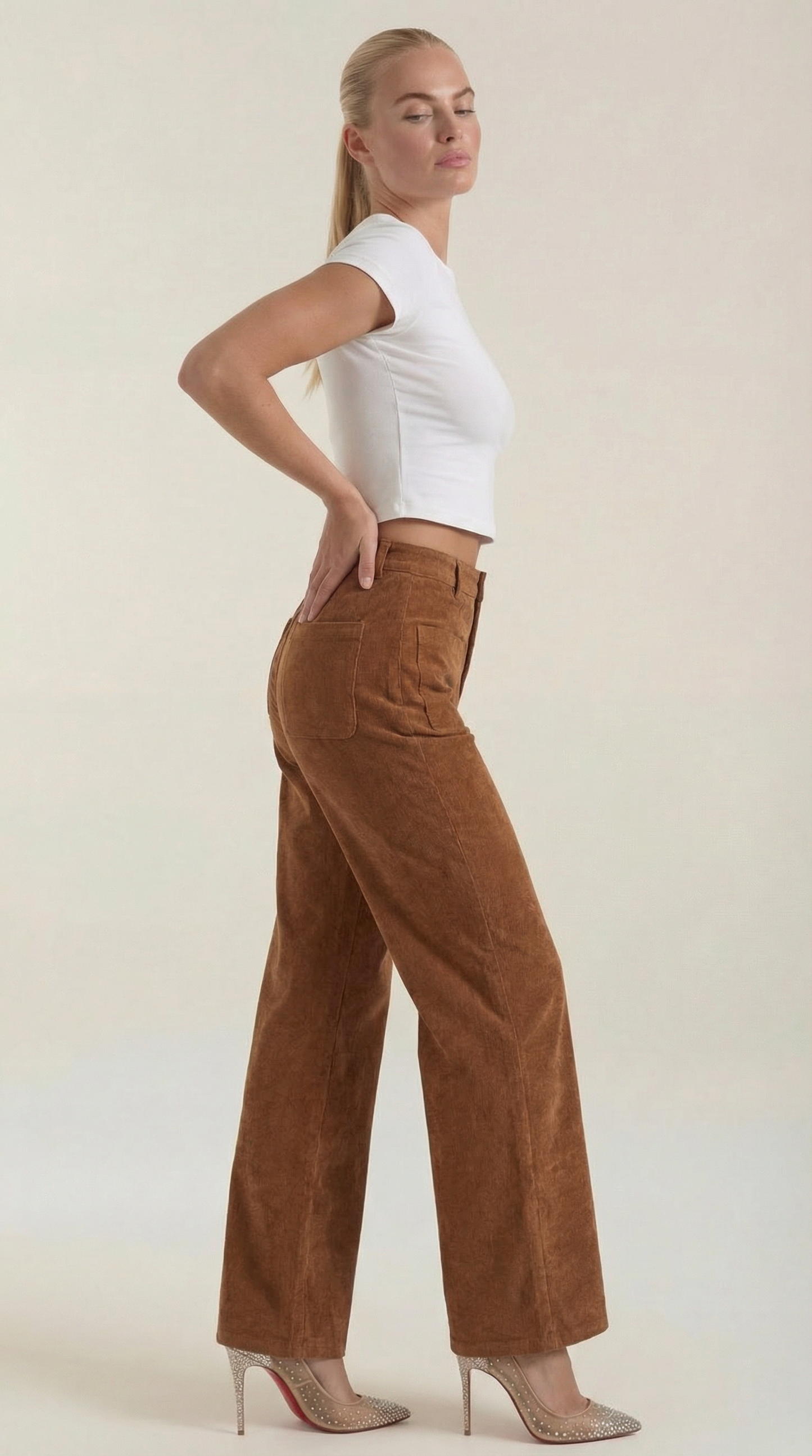 Pantaloni Donna in Velluto a Coste Ampi