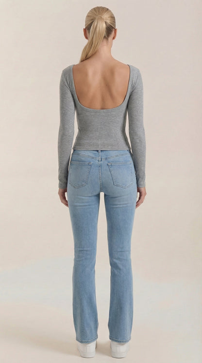 Top Donna a Maniche Lunghe con Scollo Rotondo