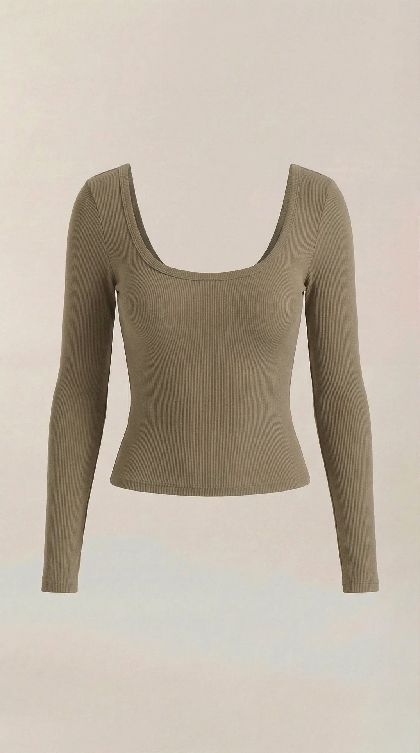 Top Donna a Maniche Lunghe con Scollo Rotondo