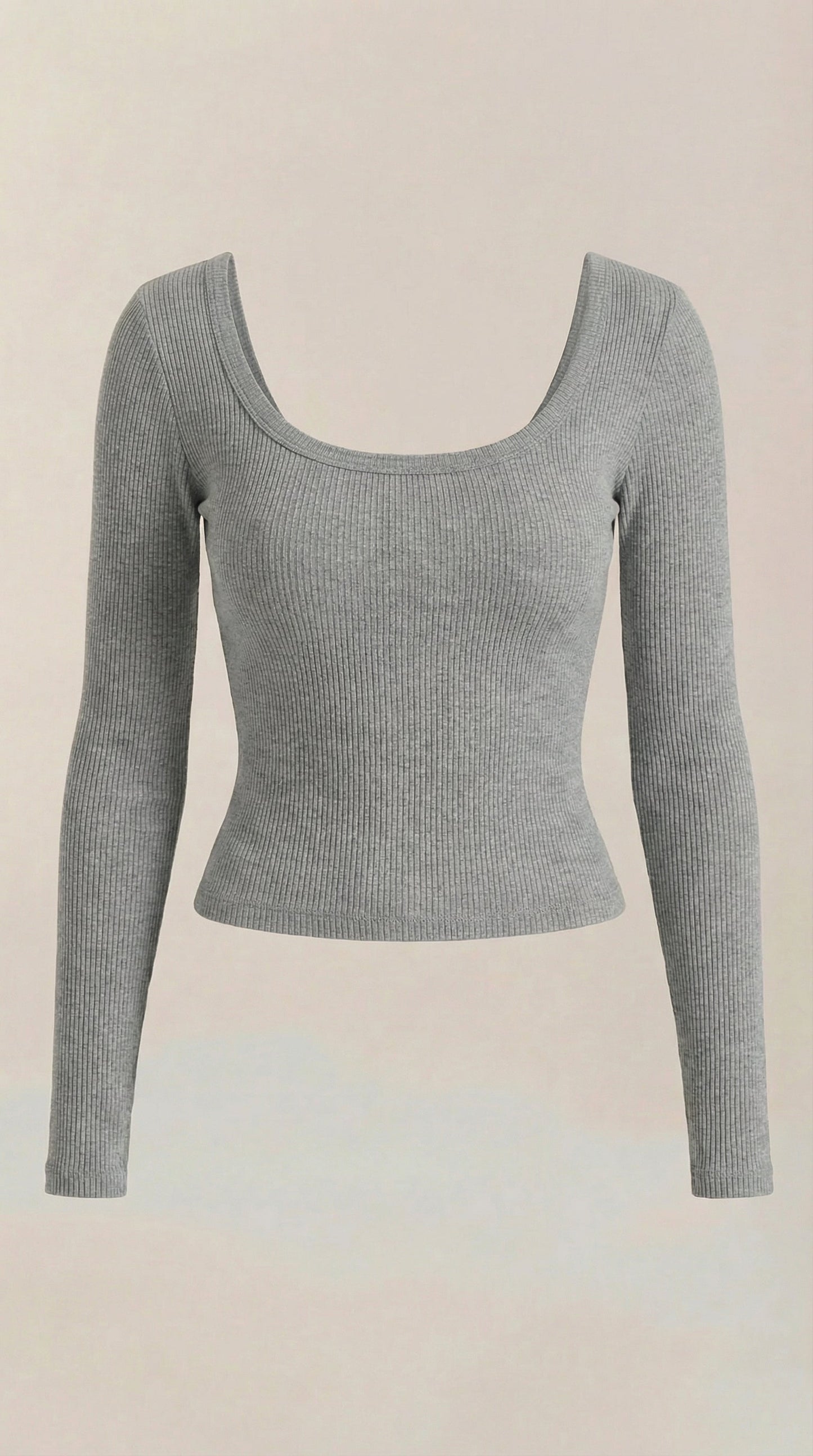 Top Donna a Maniche Lunghe con Scollo Rotondo