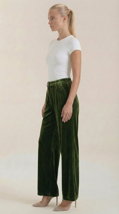 Pantaloni a Palazzo Donna in Velluto