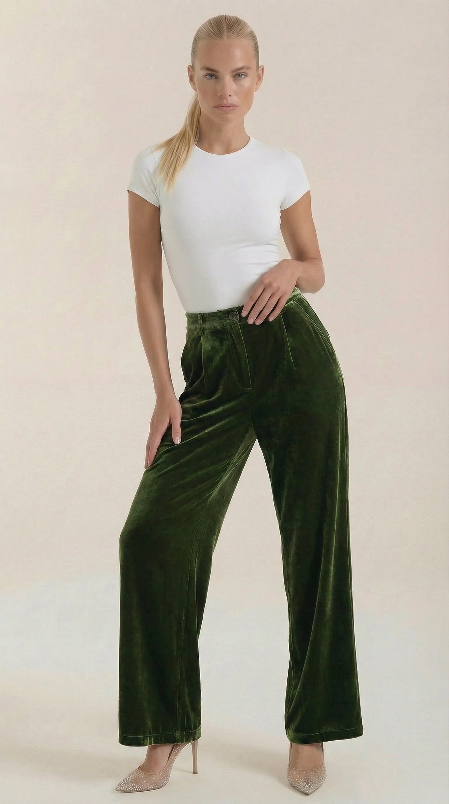 Pantaloni a Palazzo Donna in Velluto
