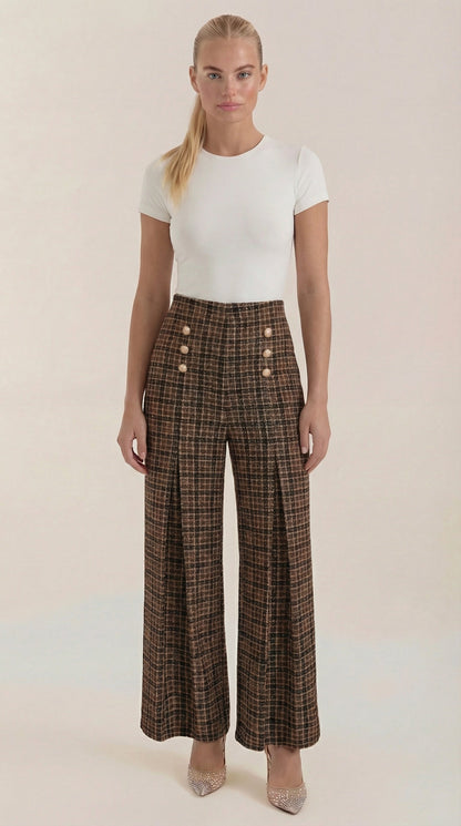 Pantaloni a Palazzo Donna a Quadri