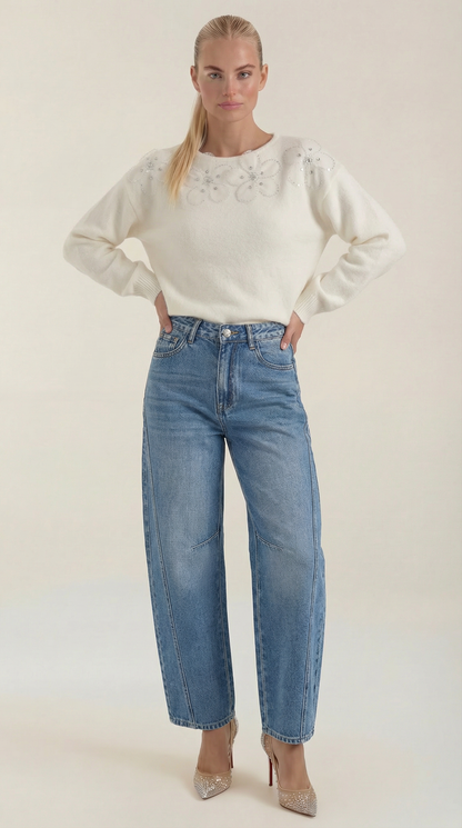 Maglione Donna con Perle e Strass
