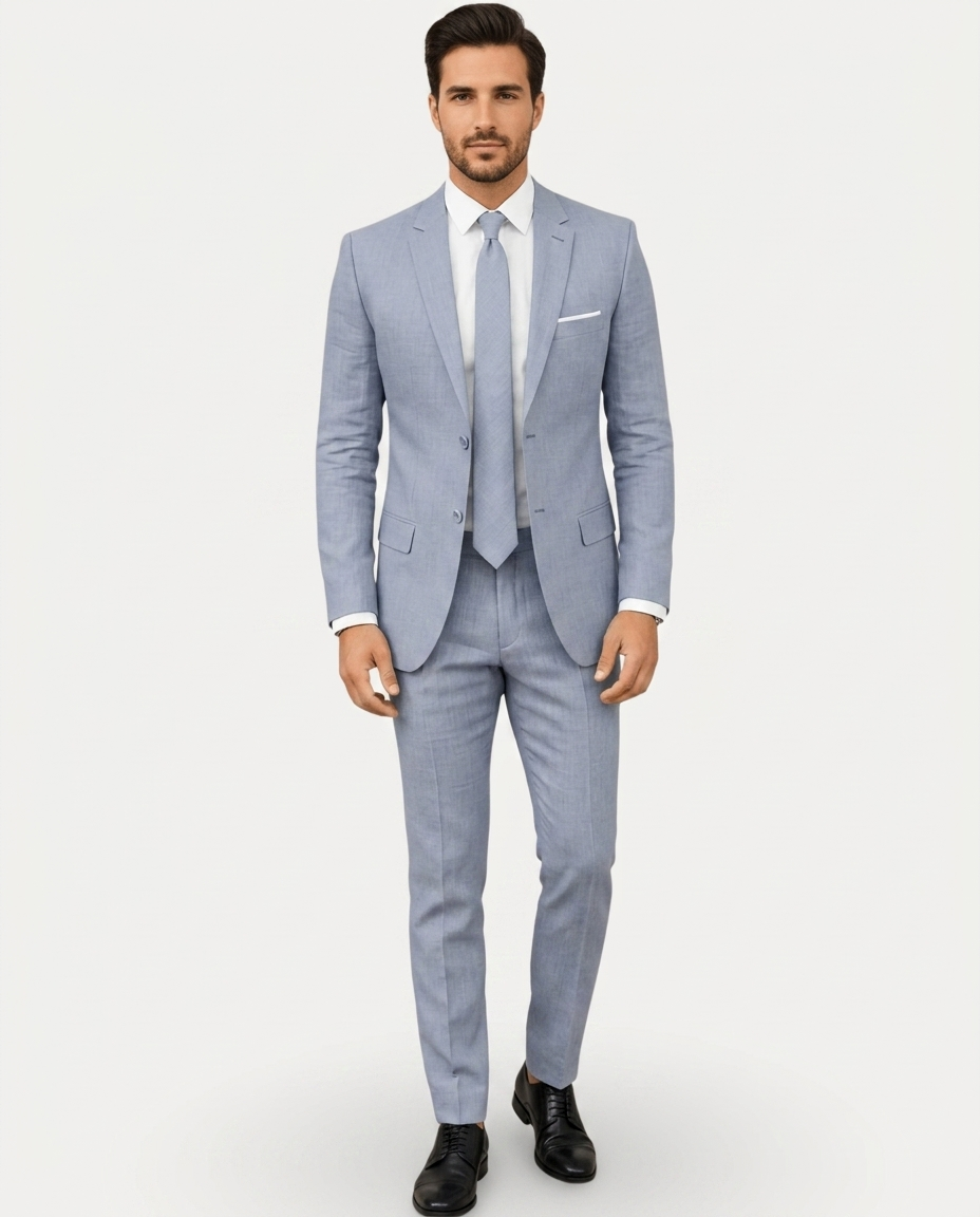 Abito Uomo Slim Fit in Lino Leggero Monopetto Due Bottoni
