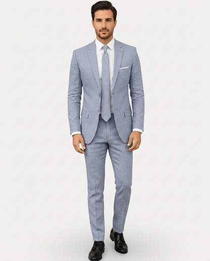 Abito Uomo Slim Fit in Lino Leggero Monopetto Due Bottoni