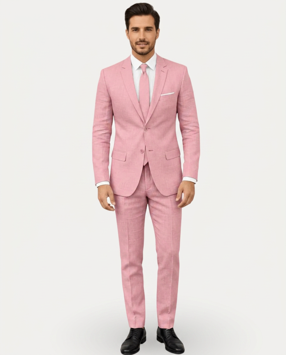 Abito Uomo Slim Fit in Lino Leggero Monopetto Due Bottoni