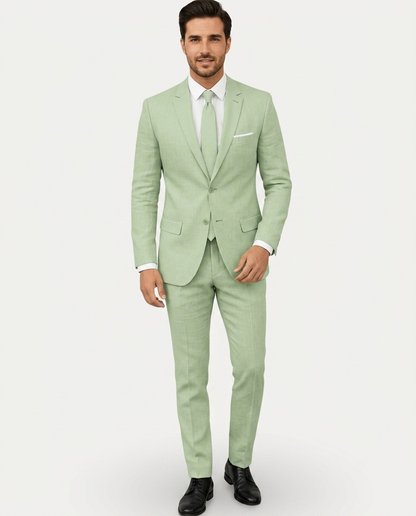 Abito Uomo Slim Fit in Lino Leggero Monopetto Due Bottoni