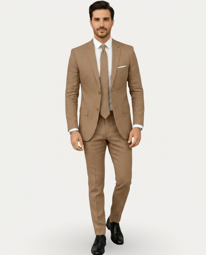Abito Uomo Slim Fit in Lino Leggero Monopetto Due Bottoni