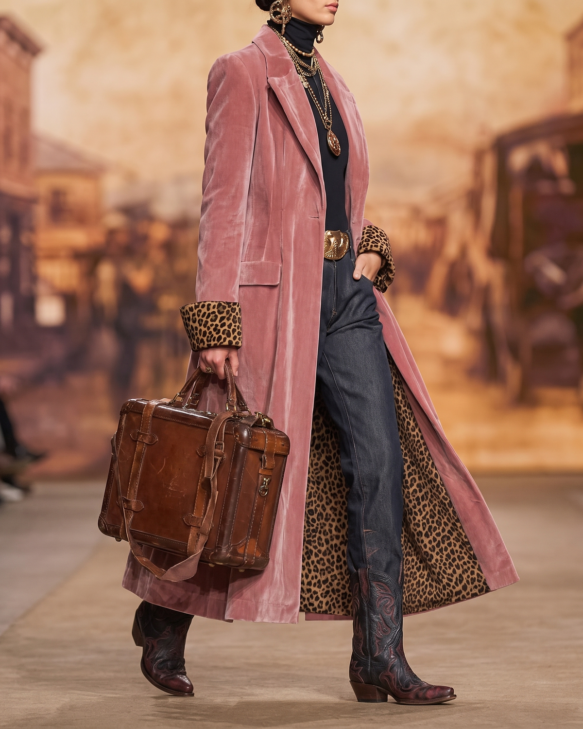 Matilde | Cappotto Lungo Donna con Fodera Leopardata