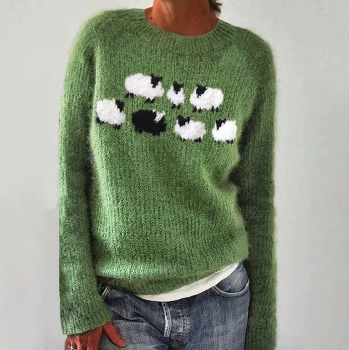Bianca | Maglione Donna con Pecorelle