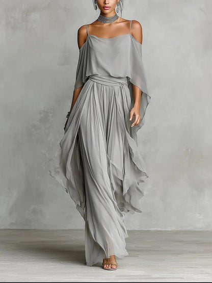 Renata | Completo Donna in Chiffon Grigio