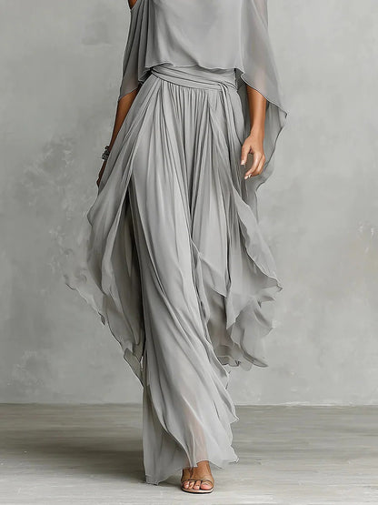 Renata | Completo Donna in Chiffon Grigio