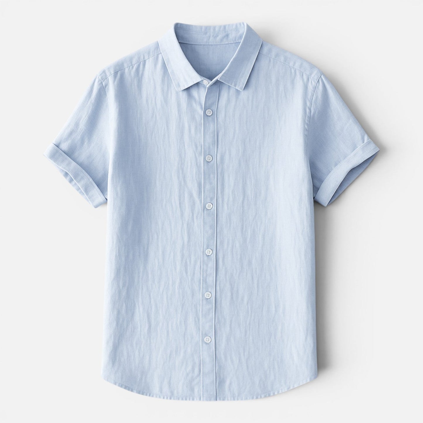 Camicia Uomo in Lino Maniche Corte Traspirante Comoda